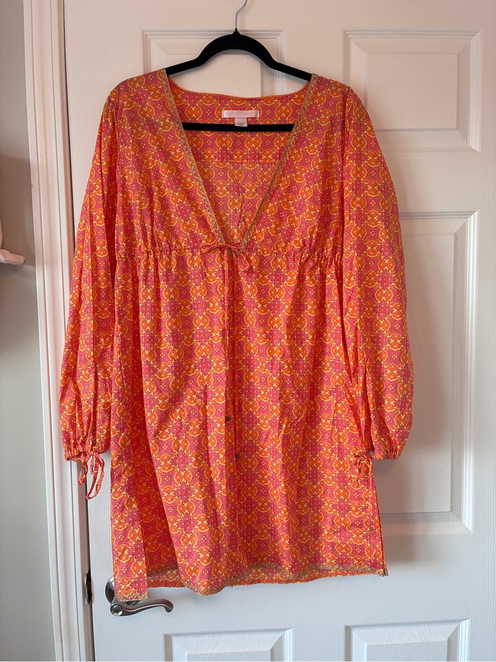 Victoria's Secret Orange and Pink Floral Swim Coverup Tunic